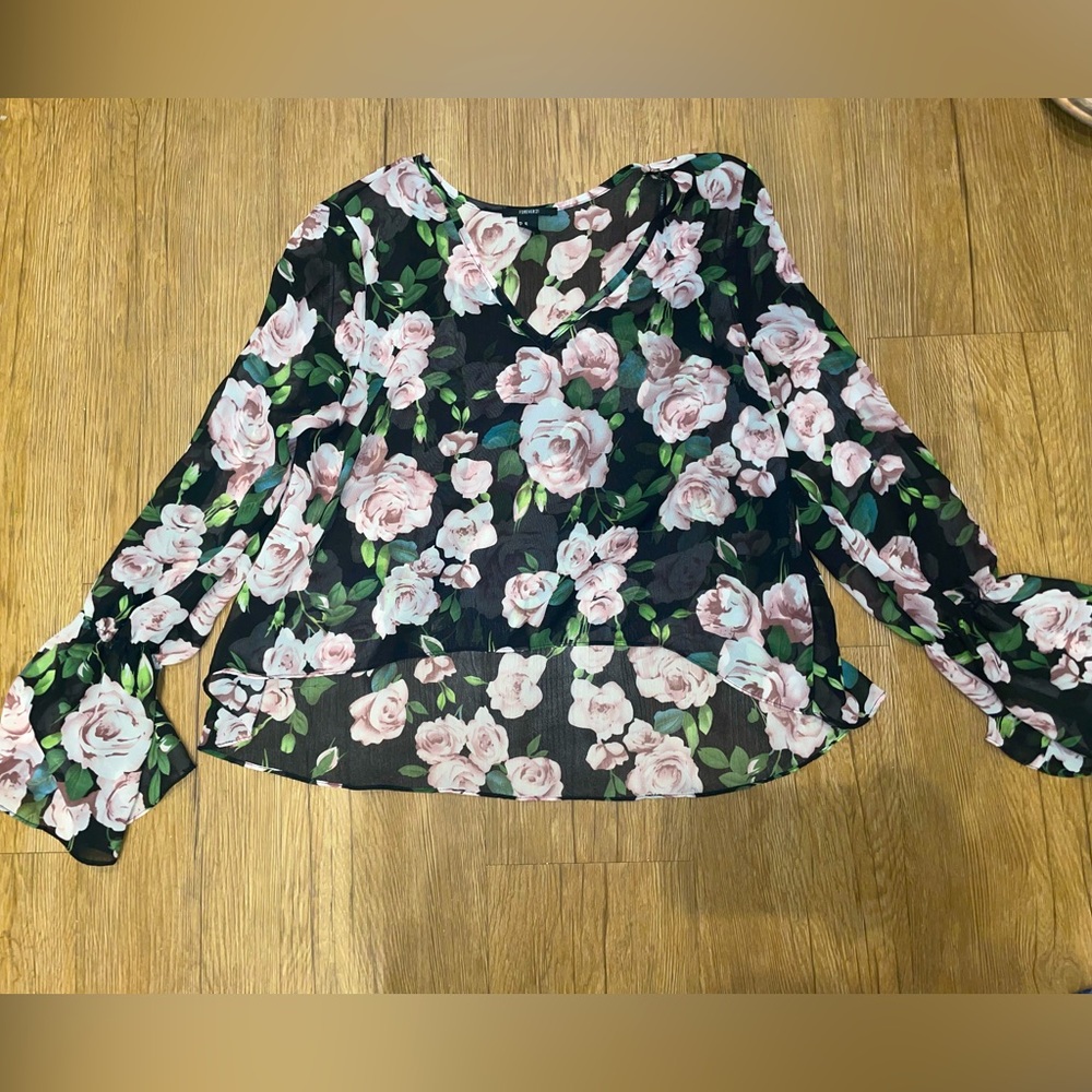Long sleeve floral blouse